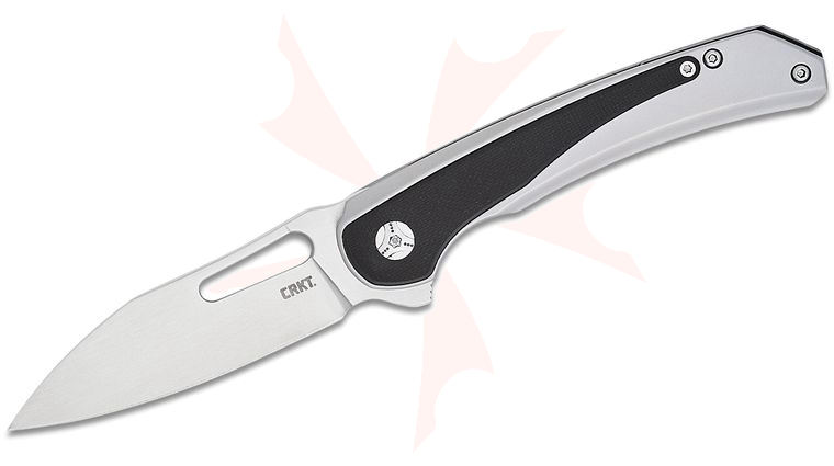 Columbia River CRKT 6075 Pedro Buzetti Padawan Frame Lock Flipper Knife 3.01 inch 14C28N Brushed Satin Modified Sheepsfoot Blade, Stainless Steel Handles with Black Micarta Overlay