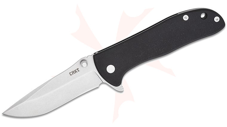 Columbia River CRKT 6450D2 Drifter Liner Lock Flipper Knife 2.88 inch D2 Stonewashed Drop Point Plain Blade, Black G10 Handles