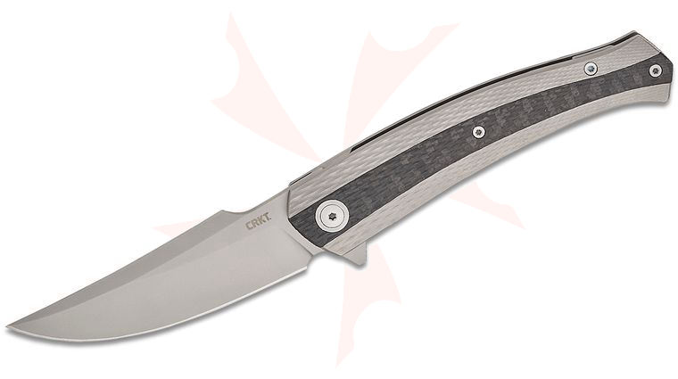 Columbia River CRKT 7087 Richard Rogers Limited Edition Persian Frame Lock Flipper Knife 3.51 inch CPM-MagnaCut Bead Blast Harpoon Persian Blade, Milled Titanium Handles with Carbon Fiber Inlay