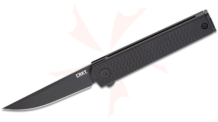 Columbia River CRKT 7081D2K Richard Rogers CEO Microflipper Knife 2.36 inch D2 Black Ti Nitride Plain Blade, Black Textured Aluminum Handles