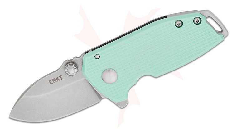 Columbia River CRKT 2485B Lucas Burnley Squid Compact Assisted Flipper Knife 1.75 inch D2 Stonewashed Drop Point Blade, Light Blue G10 and Stainless Steel Handles