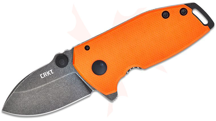 Columbia River CRKT 2486 Lucas Burnley Squid Compact Assisted Flipper Knife 1.75 inch D2 Black Stonewashed Drop Point Blade, Orange G10 and Stainless Steel Handles