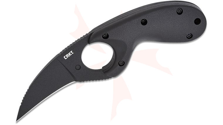 Columbia River CRKT 2516K Kommer Bear Claw Fixed Blade Knife 2.38 inch AUS-8 Black Powder Coated Plain Blade, Black Glass-Reinforced Nylon GRN Handles, Thermoplastic Sheath