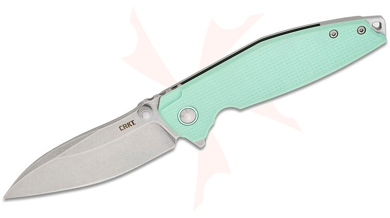Columbia River CRKT 2560 Lucas Burnley Ibis Frame Lock Flipper Knife 3.09 inch 14C28N Stonewashed Drop Point Blade, Teal G10 and Stainless Steel Handles