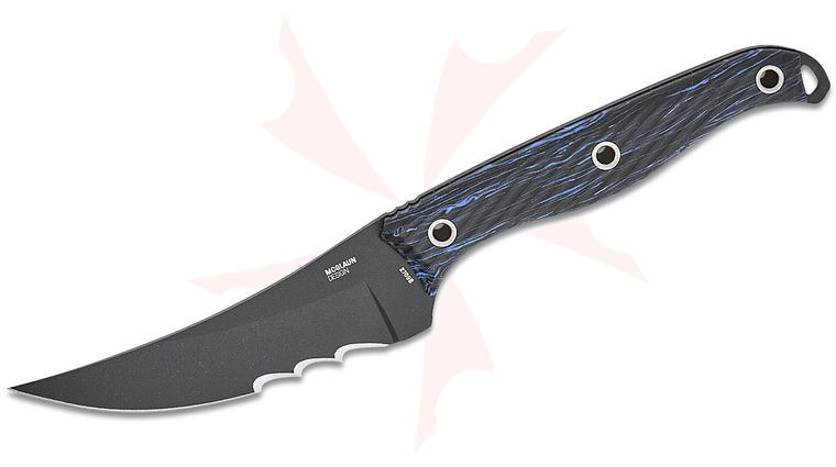 Columbia River CRKT 2709B Clever Girl Fixed 4.6 inch SK5 Black Blade, Black and Blue G10 Handles, Thermoplastic Sheath