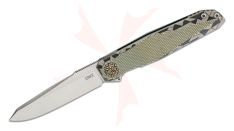 Columbia River CRKT K254TM390 Ken Onion Limited Edition Facet Flipper Knife 3.5 inch Bohler M390 Satin Drop Point Blade,  inchViral inch Titanium Handles 