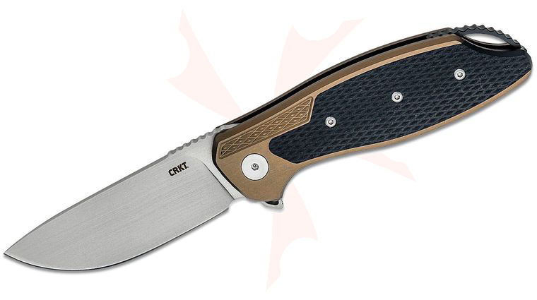 Columbia River CRKT K360GXP Ken Onion Jake Flipper Knife 3.32 inch 12C27 Brushed Bead Blast Drop Point Blade, OD Green Aluminum Handles with G10 Inlays