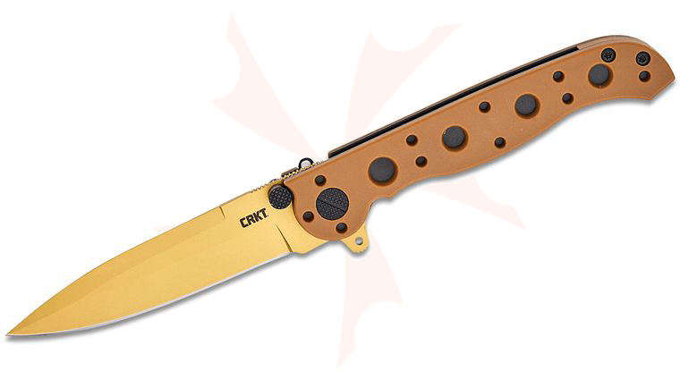 Columbia River CRKT M16-01DZ Carson EDC Flipper Knife 3.13 inch D2 Desert Tan Spear Point Plain Blade, Desert Tan Glass-Reinforced Nylon GRN Handles