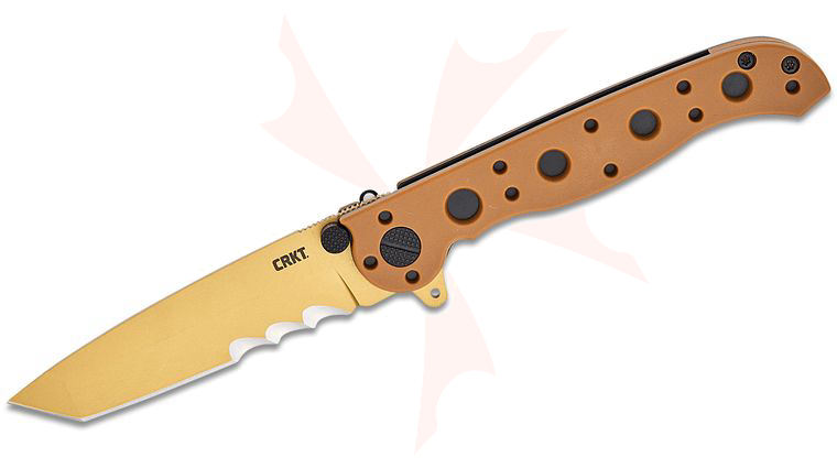 Columbia River CRKT M16-10DZ Carson EDC Flipper Knife 3 inch D2 Desert Tan Tanto Combo Blade with Veff Serrations, Desert Tan Glass-Reinforced Nylon GRN Handles