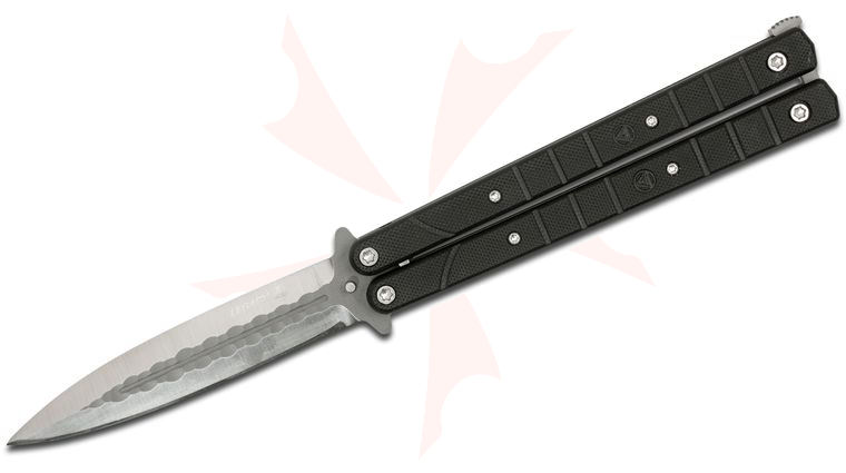 Combative Edge Legacy Balisong 4.5 inch S90V Two-Tone Spear Point Blade, G10 Handles