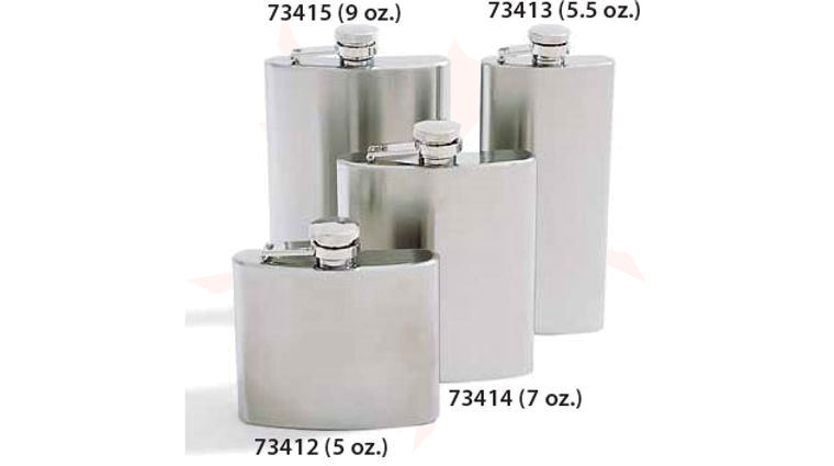 Concord 5 oz. Mirage Satin Finish Stainless Steel Flask