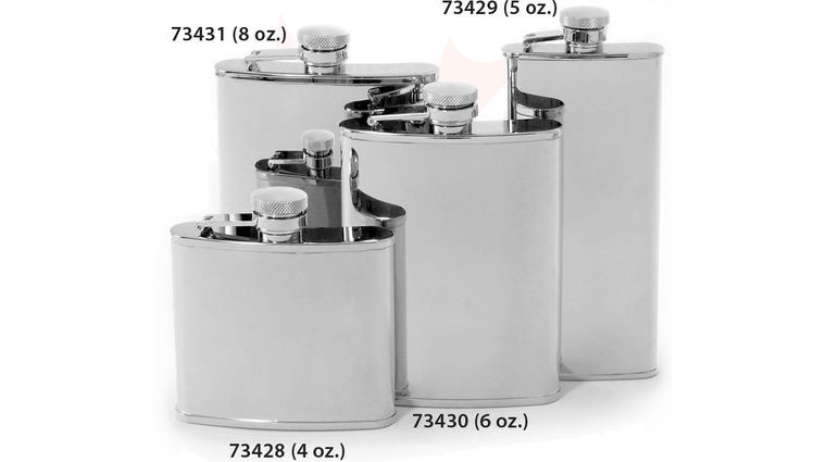 Concord 4 oz. Mirror Polish Stainless Steel Flask