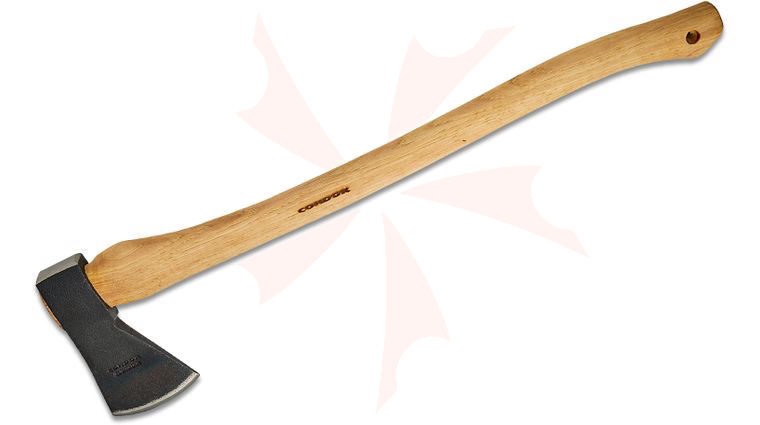Condor Tool & Knife CTK4070C225 Greenland Axe 6.78 inch Carbon Steel Head, American Hickory Handle, Welted Leather Sheath