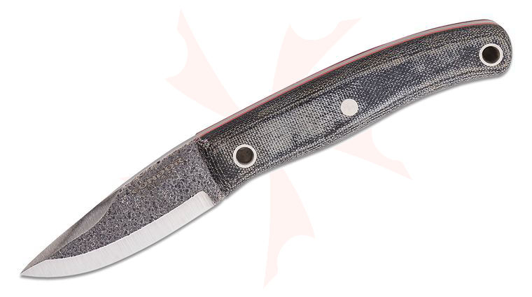 Condor Tool & Knife CTK821-3.0-HC Zhaoka Fixed Blade Knife 3 inch 1095 High Carbon Natural Clip Point, Black Micarta Handles, Welted Leather Sheath