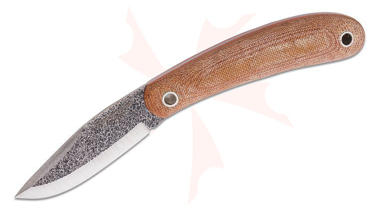 Condor Tool & Knife CTK822-2.9-HC Zolya Fixed Blade Knife 2.93 inch 1095 High Carbon Natural Clip Point, Tan Micarta Handles, Welted Leather Sheath
