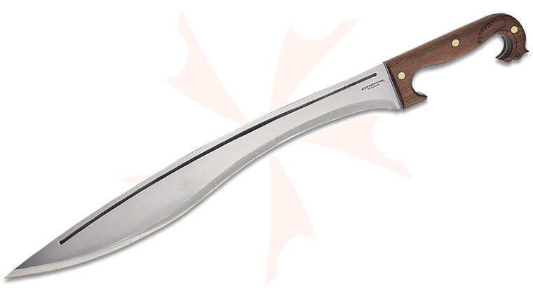 Condor Tool & Knife CTK1050-20-HC Falcata Sword 19.8 inch 1075 Carbon Steel Blade, Walnut Handle, Welted Leather Sheath