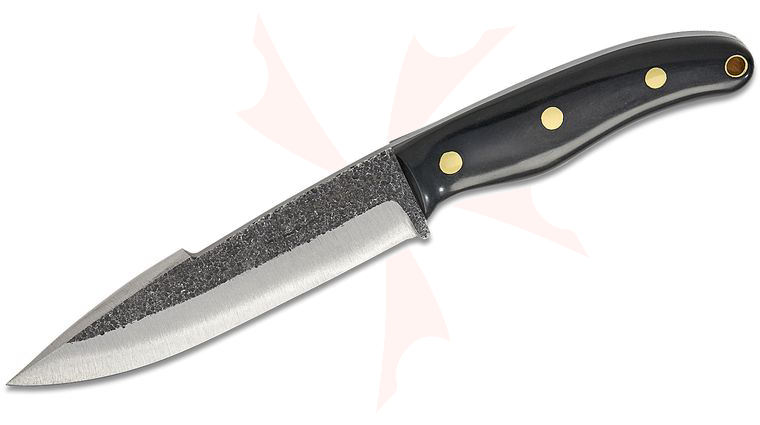 Condor Tool & Knife CTK1060-5.7-SS Romeo Fixed Blade Knife 5.78 inch 420 HC Harpoon Point Blade, Black Paper Micarta Handle, Welted Leather Sheath