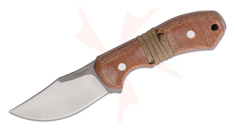 Condor Tool & Knife CTK121-2.75-SK Mountaineer Trail Spur Wingman Knife Fixed Blade 2.76 inch Sandvik 14C28N Satin Clip Point, Natural Micarta Handles, Welted Leather Sheath