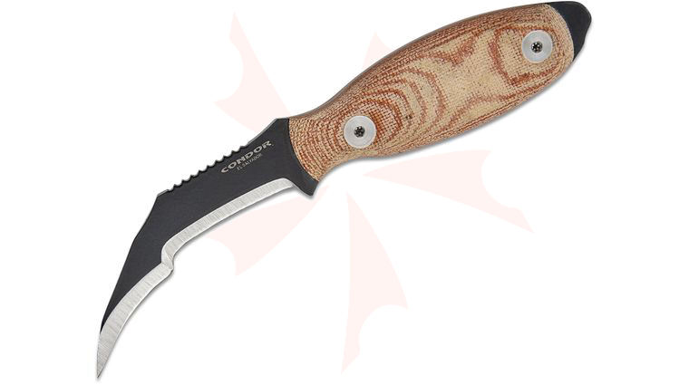 Condor Tool & Knife CTK1337-3.0HC Zompopo Fixed Blade Knife 3.01 inch 1095 Carbon Steel Blade, Brown Micarta Handle, Kydex Sheath