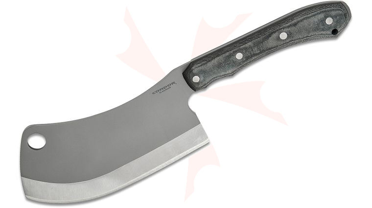 Condor Tool & Knife CTK1339-5.4HC K-Night Cleaver Knife 8.15 inch 1075 Blasted Satin Cleaver Blade, Micarta Handles, Kydex Sheath