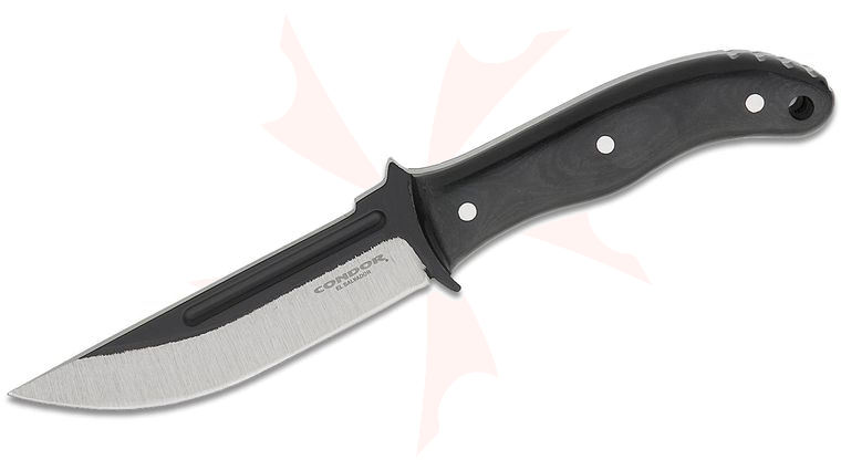 Condor Tool & Knife CTK1345-4.7 HC Skadi Fixed Blade Knife 4.74 inch 1075 Two-Tone Drop Point Blade, Micarta Handle, Kydex Sheath