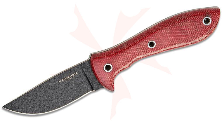 Condor Tool & Knife 1801-2.5RHC Red Pygmy Knife Fixed 2.62 inch 14C28N Black Drop Point Blade, Red Micarta Handles, Kydex Sheath