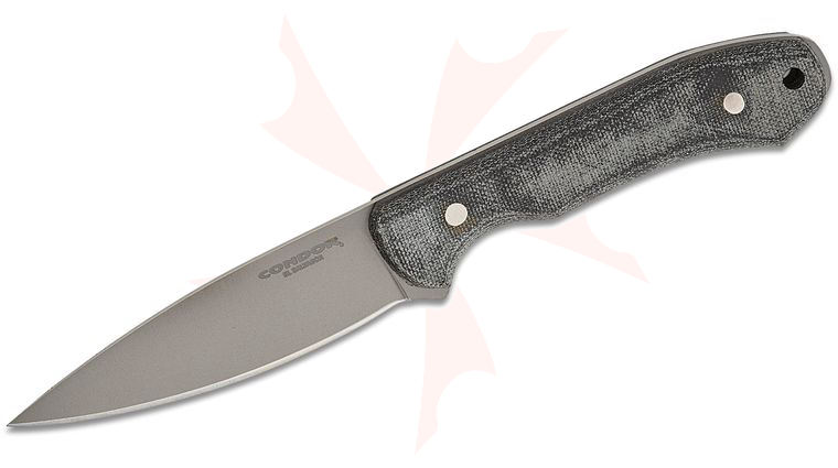 Condor Tool & Knife CTK1836-42MSK K-Night Fixed Blade Knife 4.27 inch 14C28N Blasted Satin Drop Point Blade, Micarta Handles, Kydex Sheath