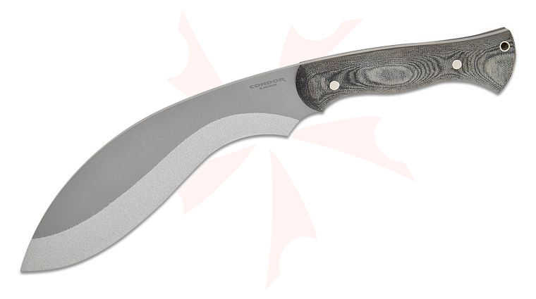 Condor Tool & Knife CTK1839-107-HC Wild Brush Kukri Knife Fixed 10.75 inch 1075 Carbon Steel Blade, Black Micarta Handles, Kydex Sheath
