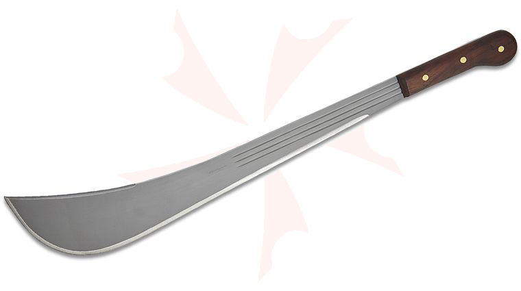 Condor Tool & Knife CTK2090SHC Viking Machete 20 inch Blasted Satin Carbon Steel Blade, Walnut Handle, Leather Sheath