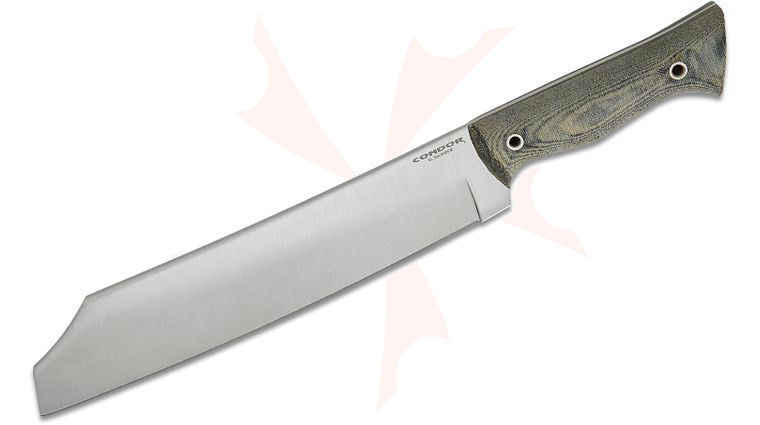 Condor Tool & Knife CTK2821-9.78HC Woodbuster Competition Chopper Fixed Blade Knife 9.79 inch 1075 Carbon Steel, Micarta Handles, Welted Leather Sheath