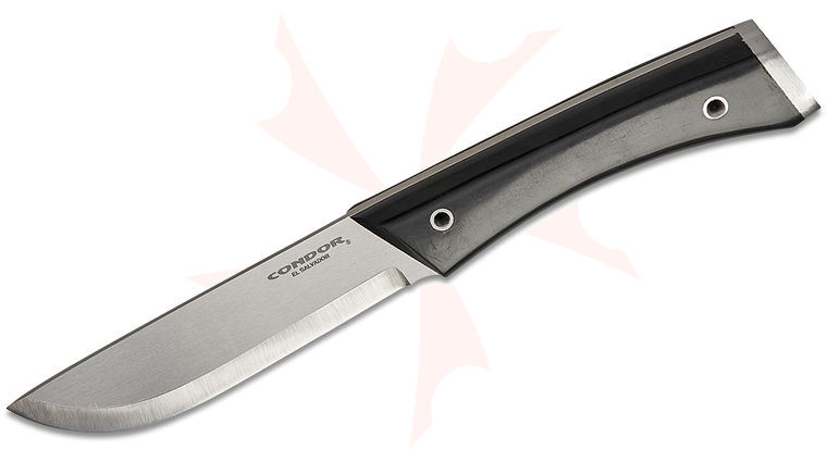 Condor Tool & Knife CTK2822-3.86HC Survival Puukko Fixed Blade Knife 3.86 inch 1095 Carbon Steel, Paper Micarta Handles, Welted Leather Sheath