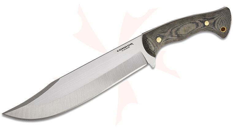 Condor Tool & Knife CTK2823-8.98HC Plan A Fixed Blade Knife 8.99 inch 1075 Carbon Steel Bowie, Micarta Handles, Kydex Sheath