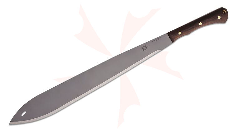 Condor Tool & Knife CTK2851-20.3-HC Polar Wind Machete 20.4 inch 1075 Carbon Steel Satin Blade, Walnut Handles, Welted Leather Sheath