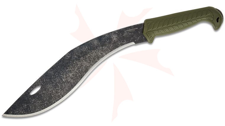 Condor Tool & Knife CTK2862-13AHC TerraKukri Machete 13.22 inch 1075 Carbon Steel Blade, Army Green Polypropylene Handle, Polypropylene Sheath