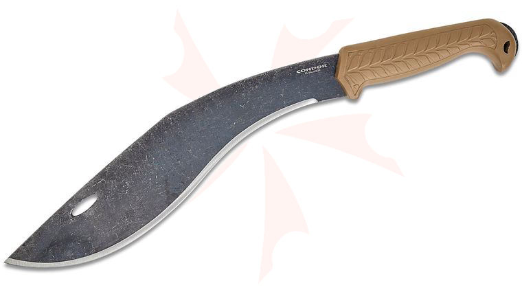 Condor Tool & Knife CTK2862-13DHC TerraKukri Machete 13.22 inch 1075 Carbon Steel Blade, Desert Tan Polypropylene Handle, Polypropylene Sheath