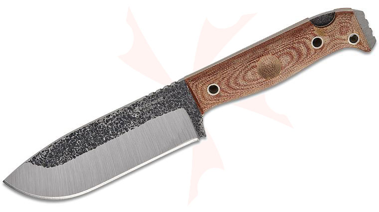 Condor Tool & Knife CTK3921-5.1HC Selknam Knife 5.12 inch 1075 Carbon Steel Blade, Micarta Handles, Welted Leather Sheath with Fire Starter