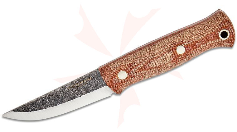 Condor Tool & Knife CTK3961-3.4-HC Trivittata Puukko Knife 3.47 inch 1095 Carbon Steel Blade, Natural Micarta Handles, Welted Leather Sheath