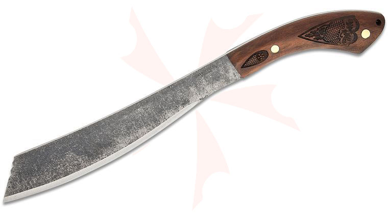 Condor Tool & Knife CTK3970-9.8HC Carlotus Parang Machete 9.89 inch 1075 Carbon Steel Blade, Walnut Handles, Leather Sheath