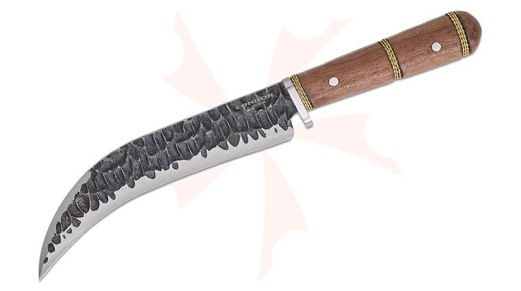 Condor Tool & Knife CTK3983-09 HC Invictus Corvo Fixed Blade Knife 7.5 inch Flint Finish Carbon Steel Blade, Walnut Handles, Welted Leather Sheath