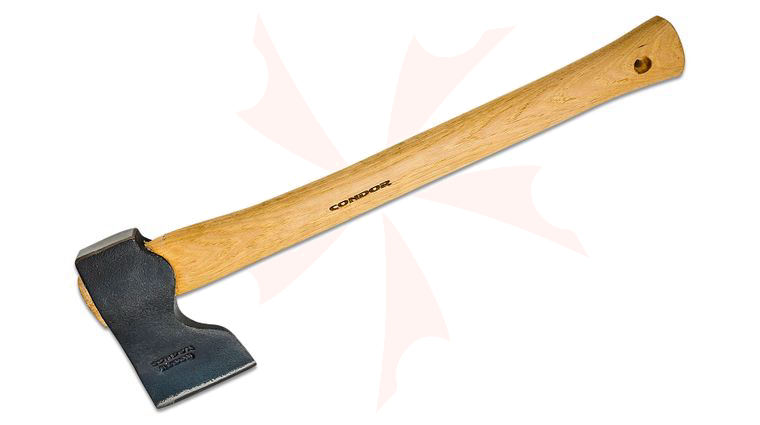 Condor Tool & Knife CTK4052C15 Woodworker Axe 5-1/2 inch Carbon Steel Head, American Hickory Handle, Leather Sheath