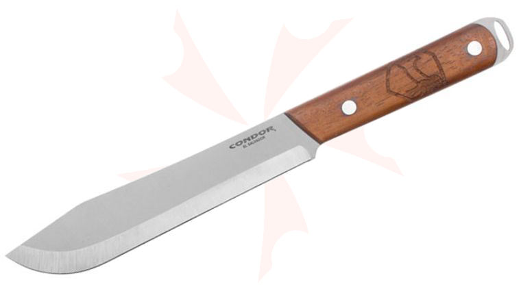 Condor Tool & Knife CTK5004-7 Butcher Knife 7 inch 1075 High Carbon Steel Bead Blasted Blade, Walnut Wood Handle