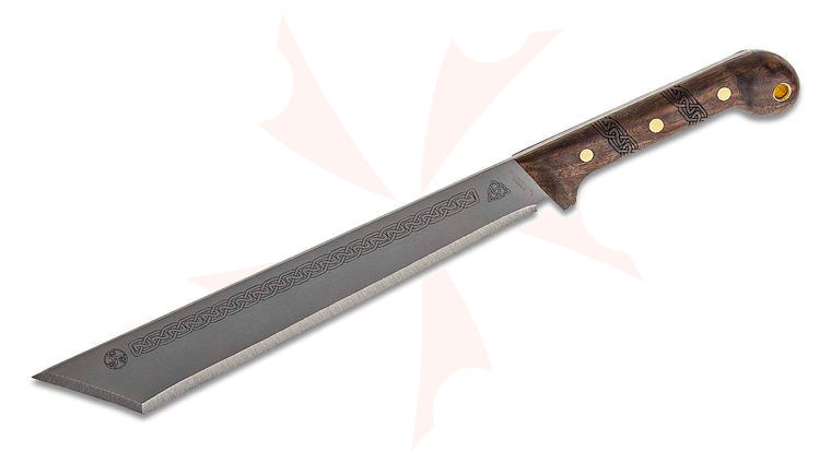 Condor Tool & Knife CTK1028-12.25HC Argyll Scottish Machete 12.21 inch 1075 Carbon Steel Blade, Walnut Handles, Welted Leather Sheath