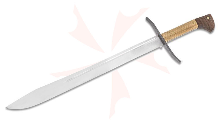 Condor Tool & Knife CTK1020-21.4HC Messer Sword 21.45 inch Carbon Steel Blade, Walnut and Hickory Handle, Leather Wrapped Sheath