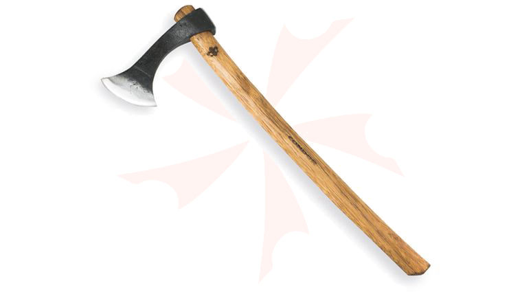 Condor Tool & Knife CTK1022-1.3 Francisca Throwing Axe, 3.31 inch Carbon Steel Head, Hickory Handle, Welted Leather Sheath