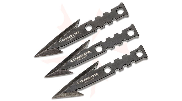 Condor Tool & Knife CTK113-2.75HC Pocket Pike Fishing Spear Set, Three 1075 High Carbon Spearheads, Ballistic Nylon Sheath