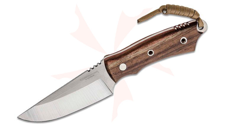 Condor Tool & Knife CTK116-4.25-4C Native Hunter Fixed Blade Knife 4.25 inch 440C Stainless Steel Drop Point, Walnut Handles, Welted Leather Sheath