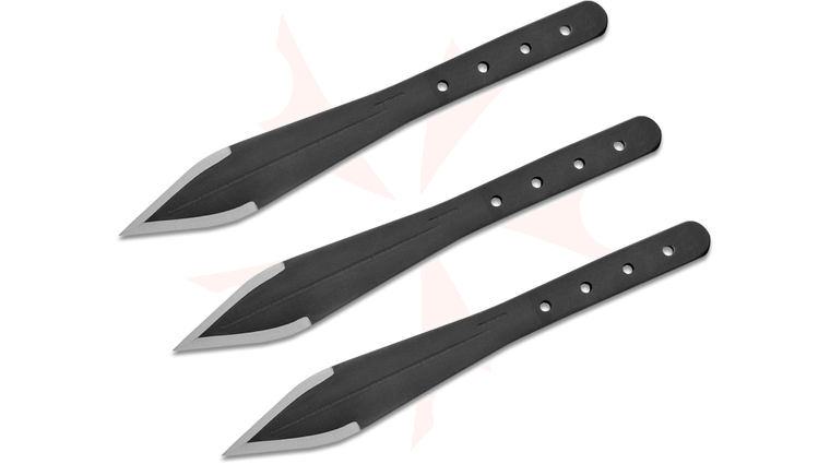 Condor Tool & Knife CTK1303-12HC Dismissal Throwing Knife Set 7 inch Black Carbon Steel Blades
