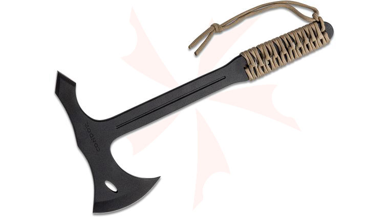Condor Tool & Knife CTK1401-1.4 Single Bit Throwing Axe 7.25 inch Carbon Steel Head, Paracord Wrapped Handle, Canvas Sheath