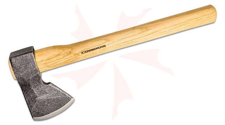 Condor Tool & Knife CTK1403-18HC Cantina Throwing Axe 6.9 inch 1060 Carbon Steel Blade, American Hickory Handle