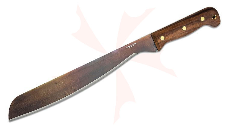 Condor Tool & Knife CTK1808-12.9 Australian Army Machete 12.875 inch Carbon Steel Blade, Walnut Handles, Canvas Sheath